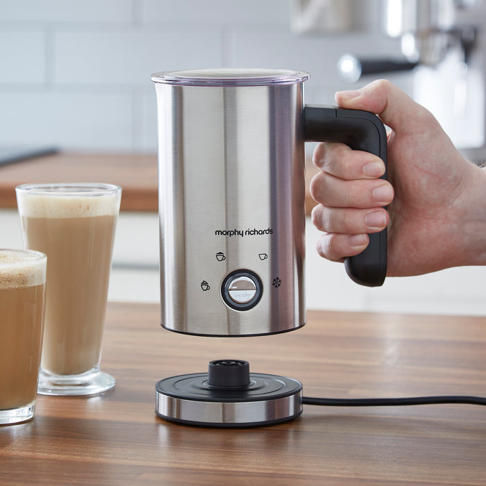 milk frother on kitchen counter
