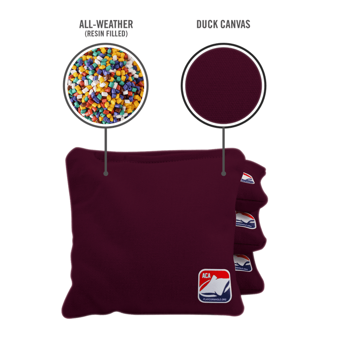 Burgundy Daily 66x Cornhole Bags, - American Cornhole Association