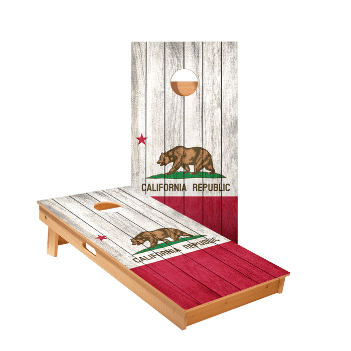 California Bear Flag Star Cornhole Boards - ACA - 000035 | American Cornhole Association