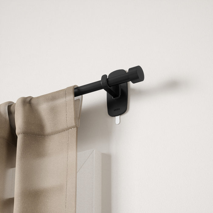 Single Curtain Rods | color: Matte-Black | size: 16-28" (41-71 cm approx) | diameter: 5/8" (1.6cm approx) | Hover