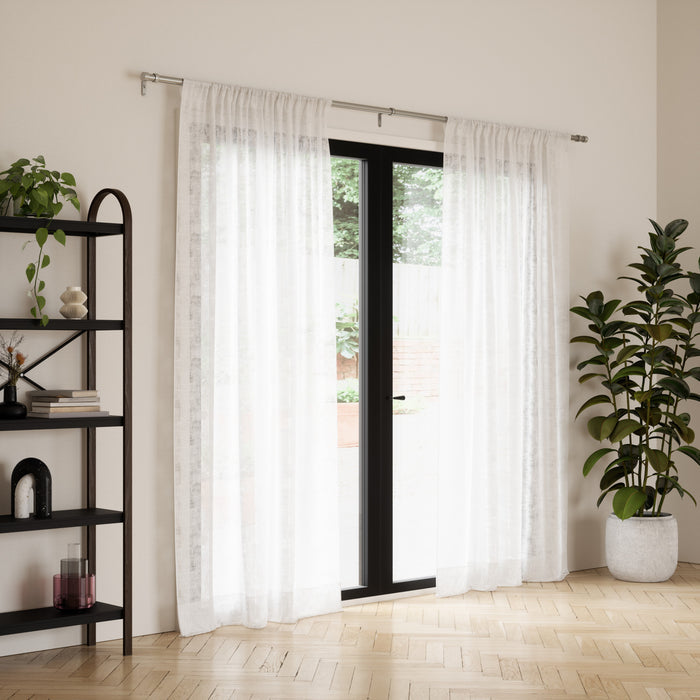 Single Curtain Rods | color: Nickel | size: 66-120" (168-305 cm) | diameter: 1" (2.5 cm)