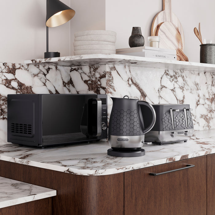 Black Digital Microwave kettle and toaster