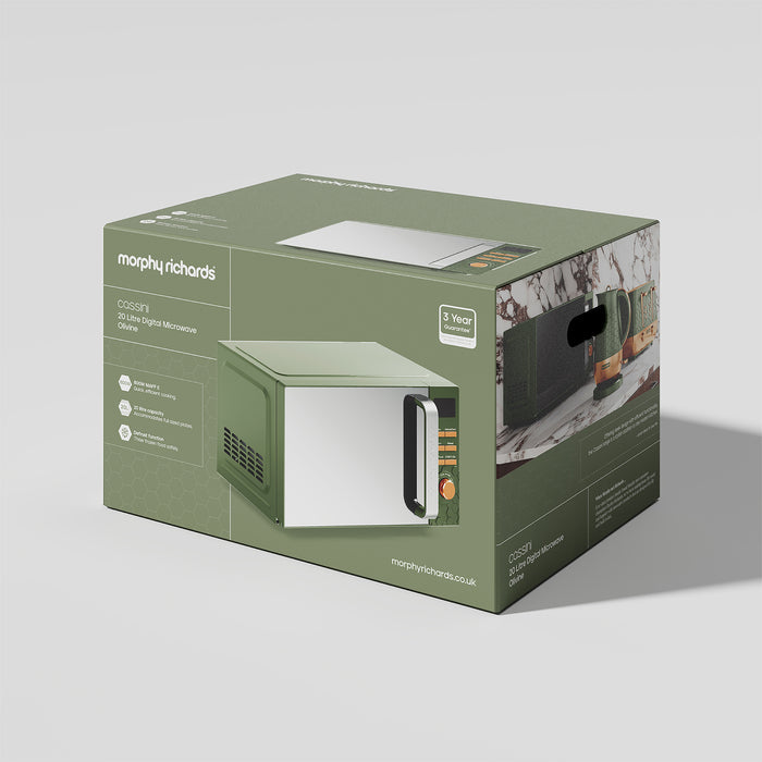 Cassini 20L 800W Green Digital Microwave - Olivine