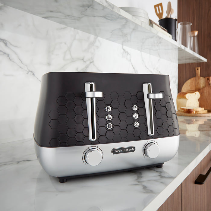 Cassini 4-Slice Black Toaster - Moonless Night