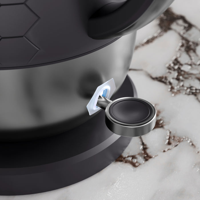 Black kettle on and off switch