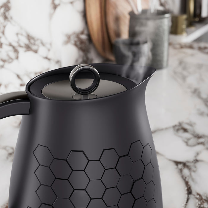 black kettle steaming