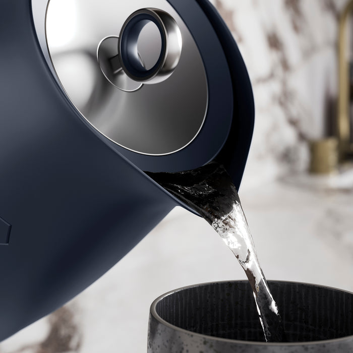Blue Electric Kettle making a cup of tea