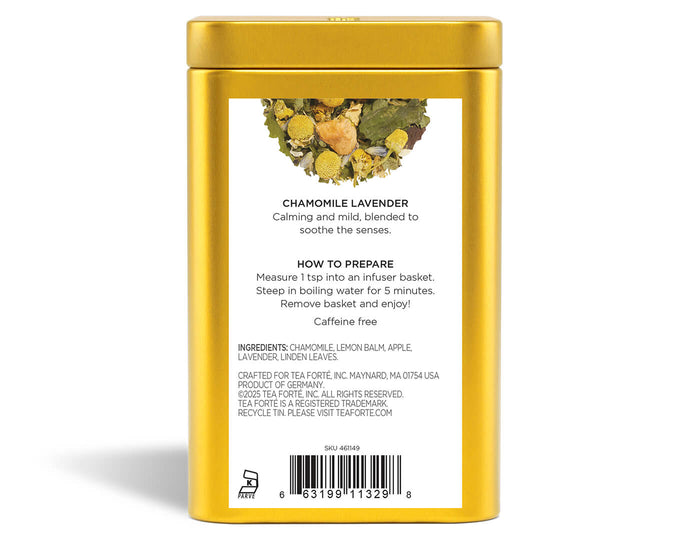 Chamomile Lavender Loose Leaf Tea Canister - back side