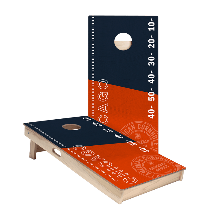 Chicago Football Gameday Stadium Star Cornhole Boards.