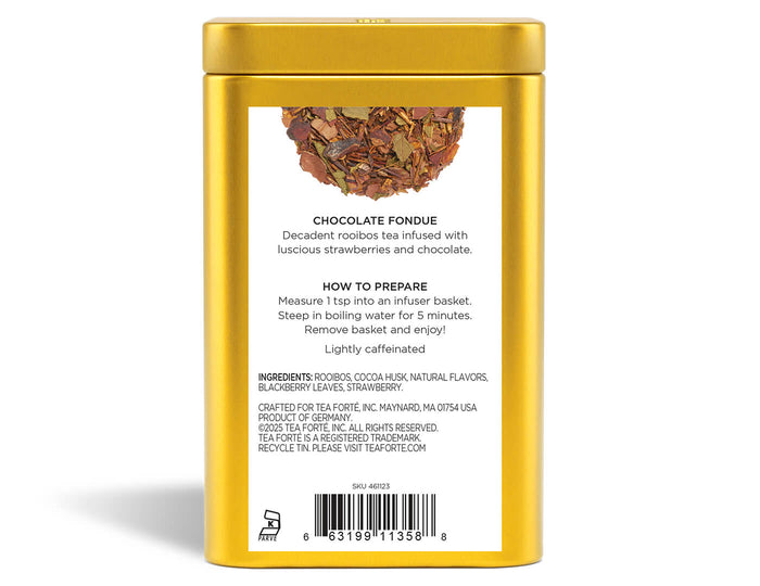 Chocolate Fondue Loose Tea Canister - back view
