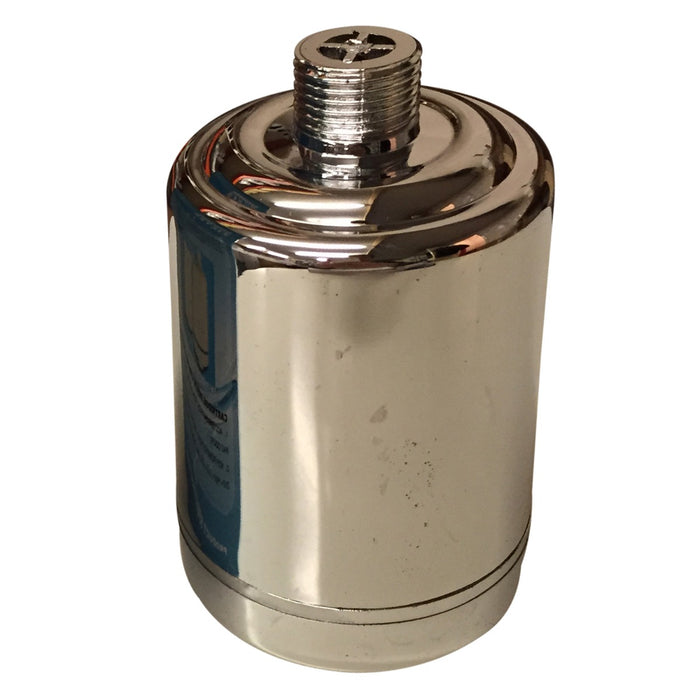 Chrome Narrow In Line Shower Filter for Chlorine and Heavy Metal Removal