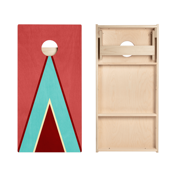 Classic Retro Triangle - Red and Blue Star Cornhole Boards - ACA - 000435 | American Cornhole Association