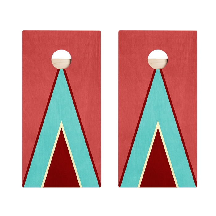 Classic Retro Triangle - Red and Blue Star Cornhole Boards - ACA - 000435 | American Cornhole Association