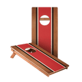 Classic Stripes Mahogany Red, Black, and White Backyard 1x2 ft Cornhole Boards - American Cornhole Association