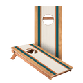 Classic Stripes Teal Orange Backyard 1x2ft Cornhole Boards - WACA-500463 | American Cornhole Association