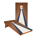 Classic Triangle Blue Mauve and Ivory Stripes Backyard 2400 Cornhole Boards - WACA-000456 | American Cornhole Association