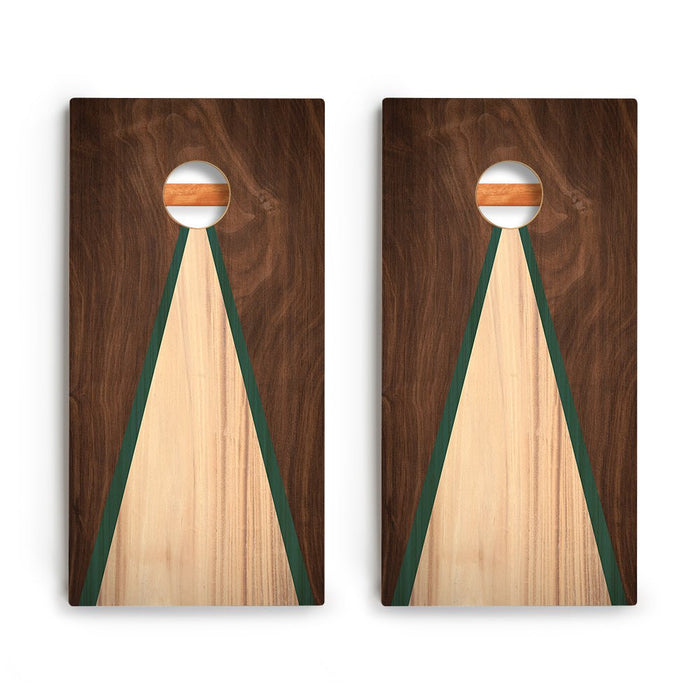 Classic Triangle Green Wood Backyard 2400 Cornhole Boards - WACA-000457 | American Cornhole Association