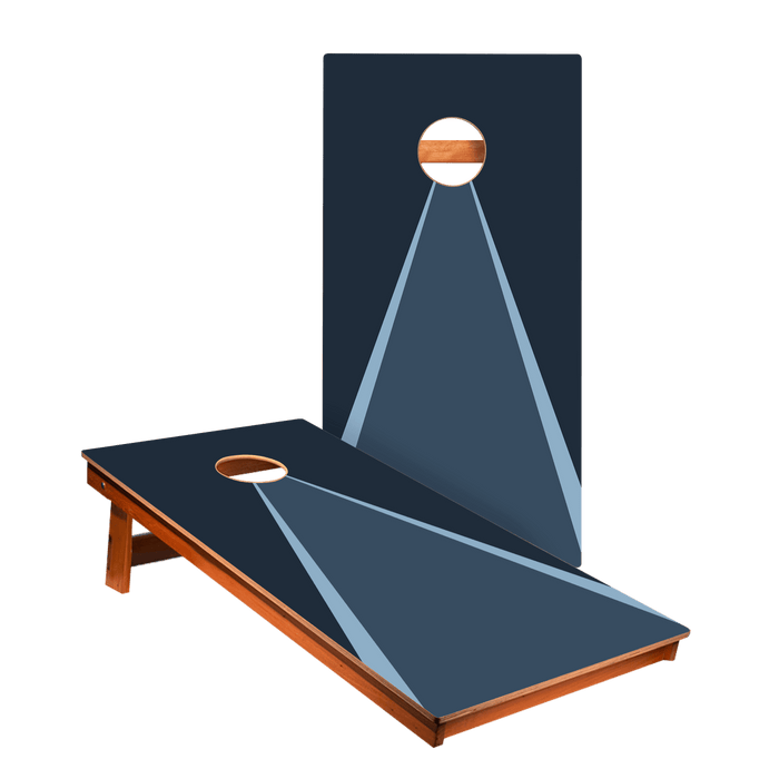 Classic Triangle Monotone Blue Backyard 2400 Cornhole Boards - WACA-000459 | American Cornhole Association
