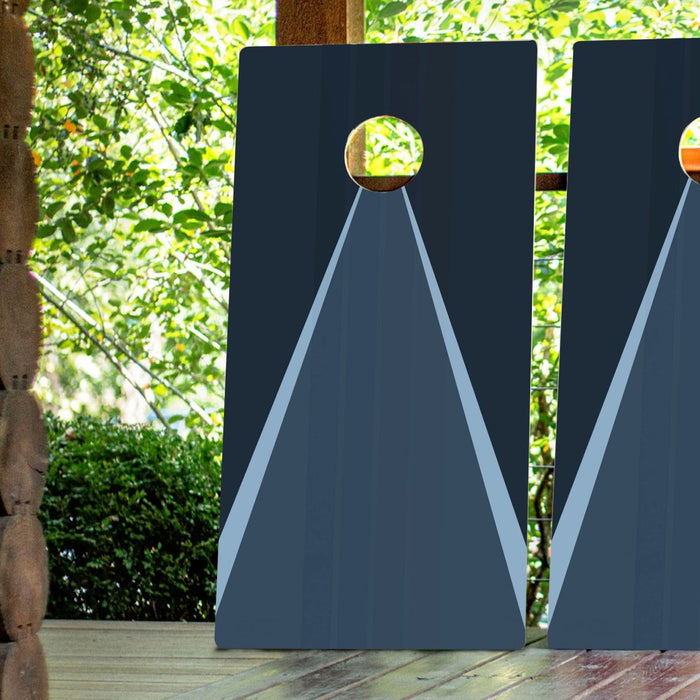 Classic Triangle Monotone Blue Backyard 2400 Cornhole Boards - WACA-000459 | American Cornhole Association