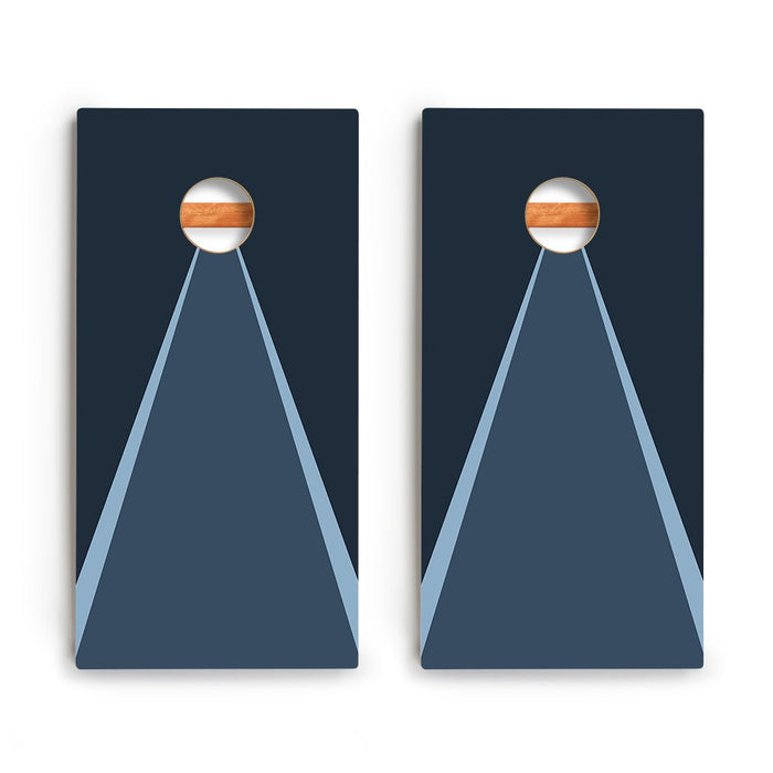 Classic Triangle Monotone Blue Backyard 2400 Cornhole Boards - WACA-000459 | American Cornhole Association