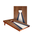 Classic Triangle Stripes Blue Mauve Ivory Backyard 2300 Cornhole Boards - WACA-900456 | American Cornhole Association