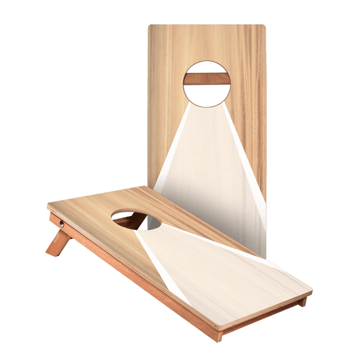 Classic Triangle White Wood Backyard 1x2ft Cornhole Boards - WACA-500461 | American Cornhole Association