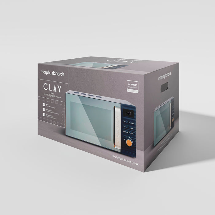 Clay 20L 800W Digital Grey Microwave Flint