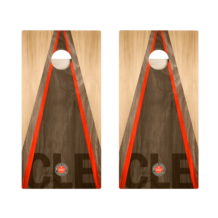 Cleveland Football Gameday Classic Triangle Star Cornhole Boards - American Cornhole Association