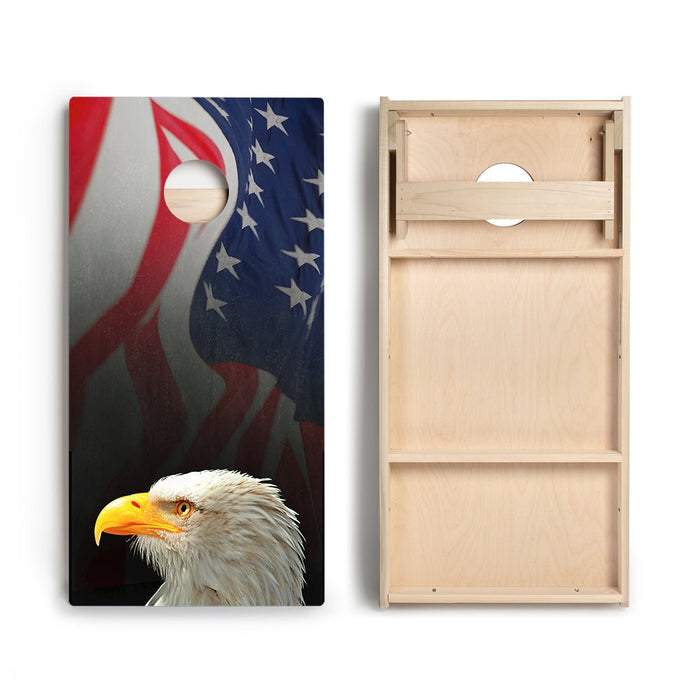 Cloth American Flag With Eagle Star Cornhole Boards - ACA - 000025 | American Cornhole Association