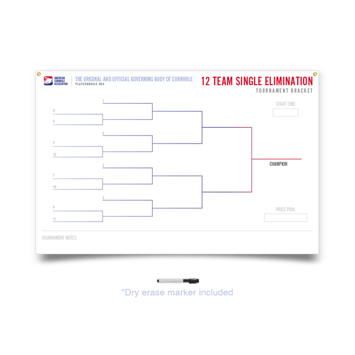 Cornhole Tournament Brackets - 12 Team 106303 | American Cornhole Association