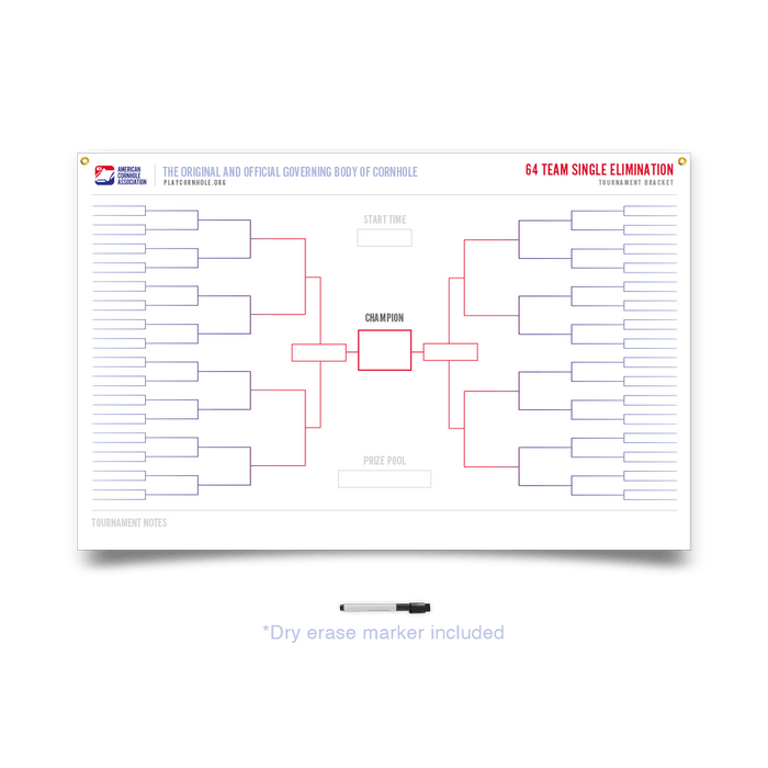 Cornhole Tournament Brackets - 64 Team 106305 | American Cornhole Association