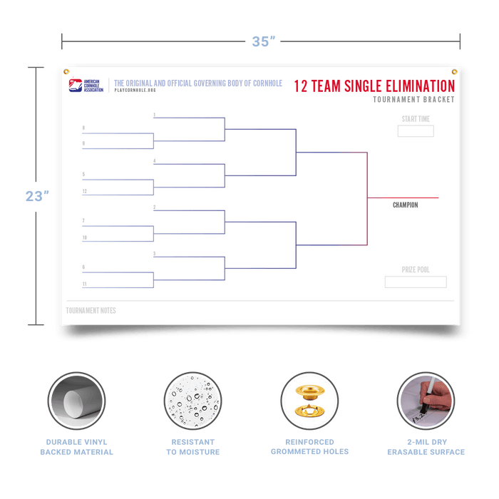 Cornhole Tournament Brackets - 64 Team 106305 | American Cornhole Association