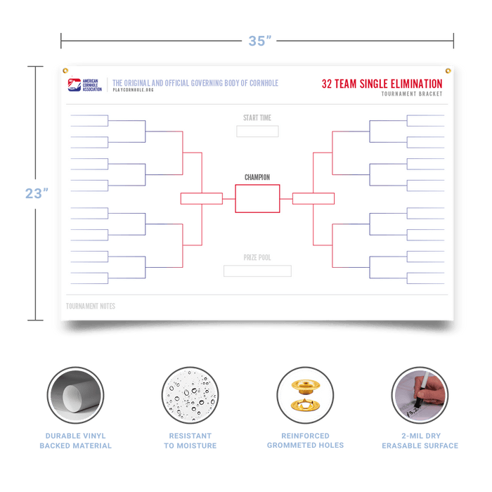 Cornhole Tournament Brackets - 64 Team 106305 | American Cornhole Association
