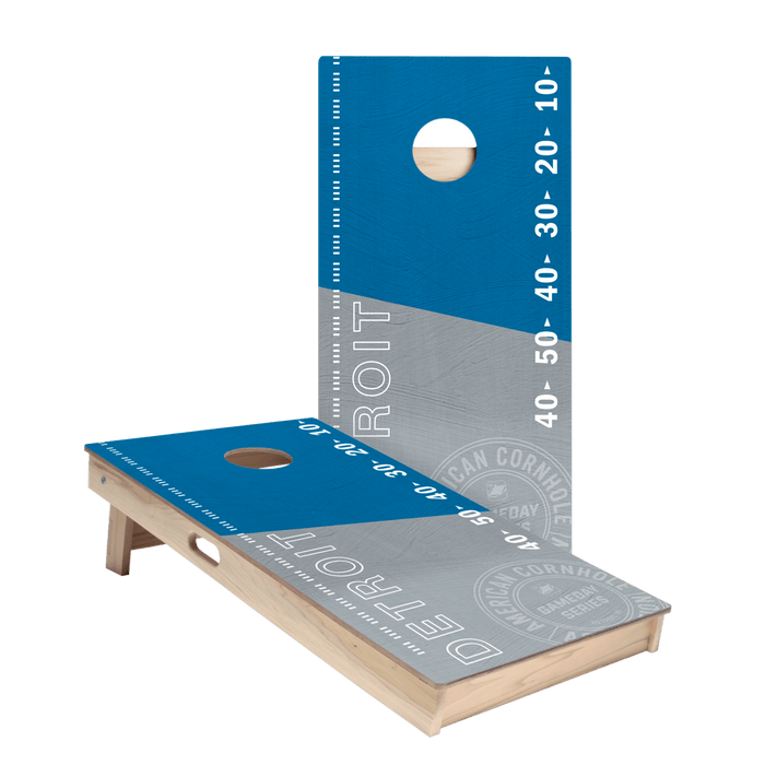 Detroit Football Gameday Stadium Star Cornhole Boards.