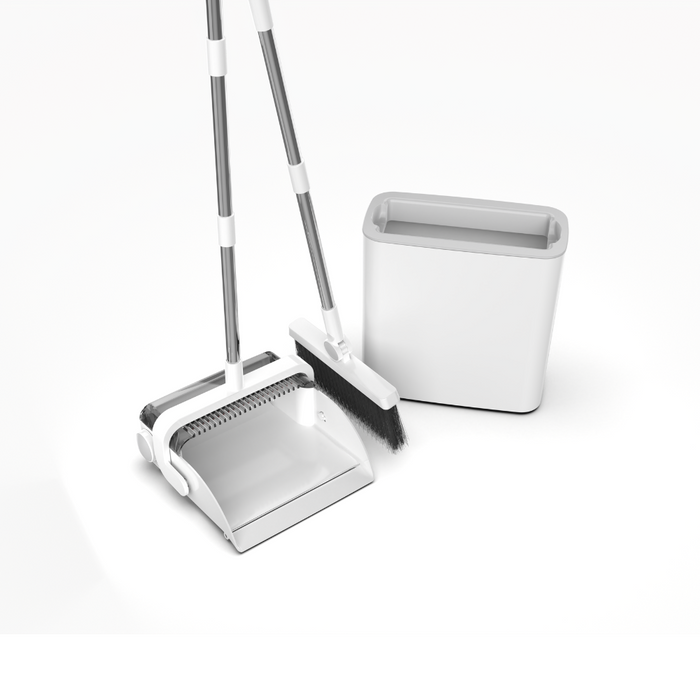 DustDockPro by CleanMattix- Premium 3-in-1 Broom, Dustpan, and Bin/Trashcan