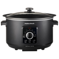 Black Morphy Richards slow cooker on a white background