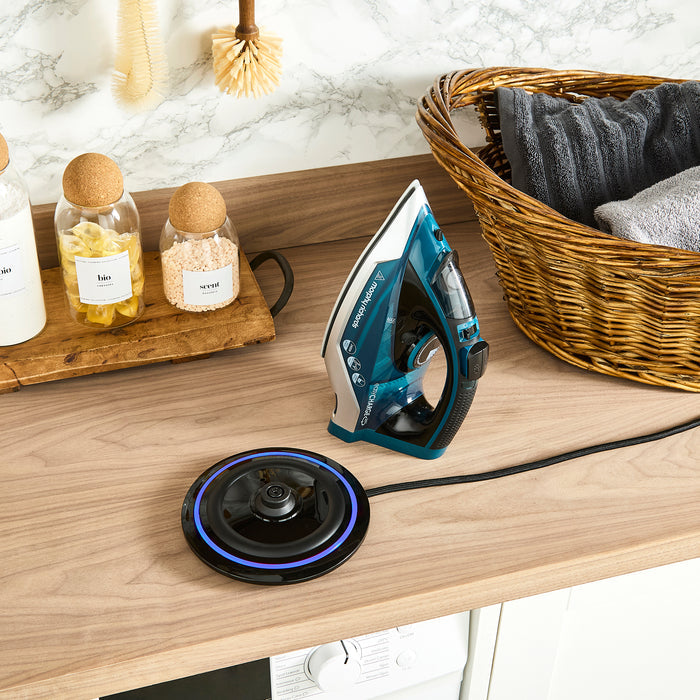 cordless iron in utility room