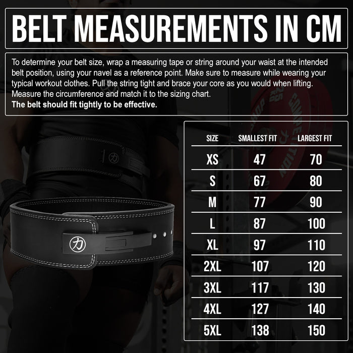 Embossed Black Lever Belt, 13mm - IPF Approved - Strength Shop