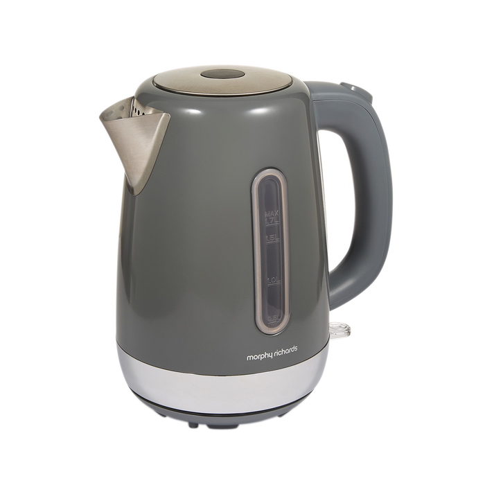 Grey Kettle with Silver Spout on clear background