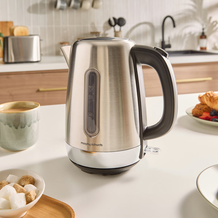 Equip Sliver 1.7L Jug Kettle on a kitchen worktop