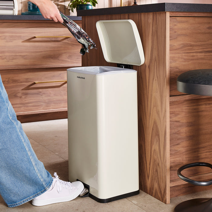 Cream 30L Kitchen Pedal Bin
