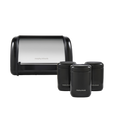 Black 3 Storage Canisters and Compact Roll Front Bread Bin