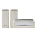 Morphy Richards cannisters and bread bin on a white background