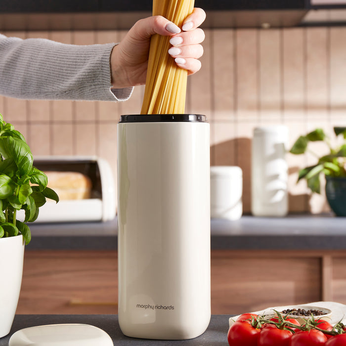 Morphy Richards cannisters on a kitchen counter