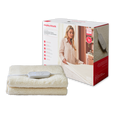 Electric blanket with packaging featuring Morphy Richards branding on a white background