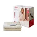 Electric blanket with remote control and Morphy Richards packaging on a white background