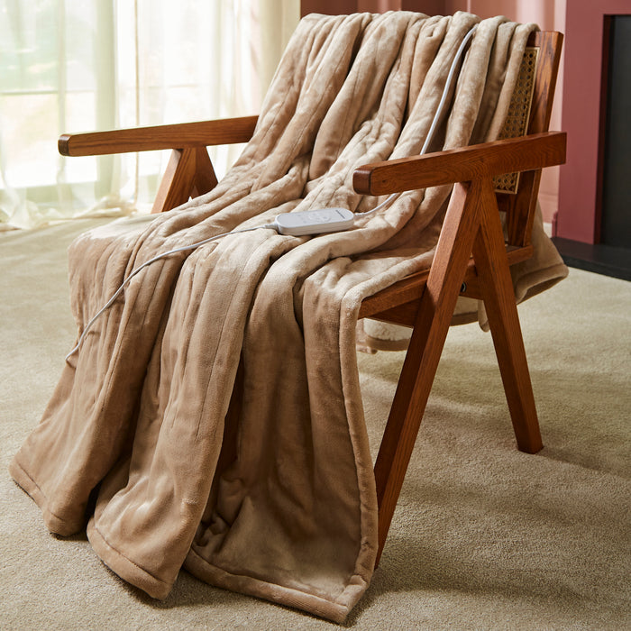 EverCosy Large Fleece Electric Heated Throw - Mocha