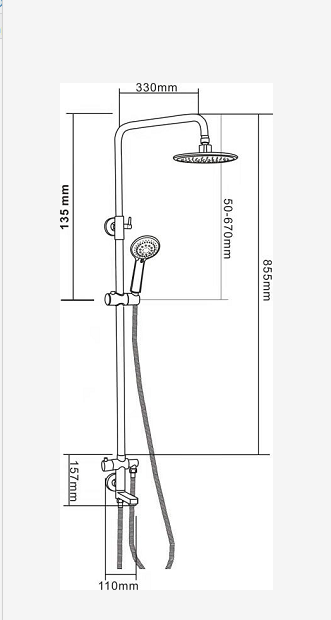Exposed Shower Bar Set (for Instant Water Heater used) - Chrome