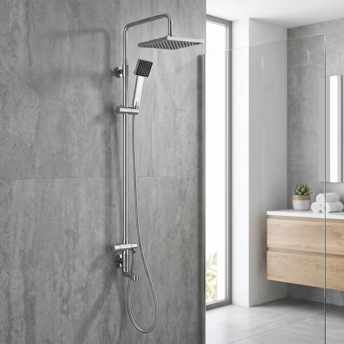 Exposed Shower Bar Set (for Instant Water Heater used) - Chrome in a room setting