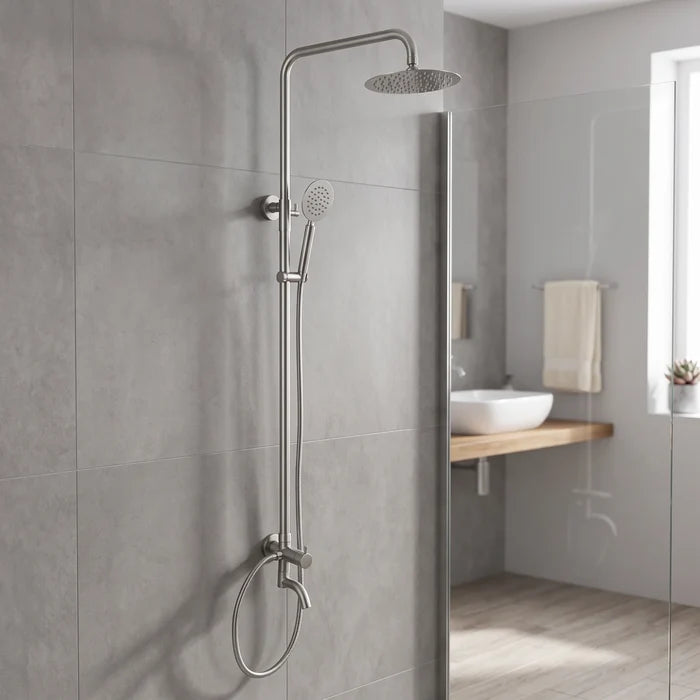 Exposed Shower Bar Set (for Instant Water Heater used) - Satin in a room setting